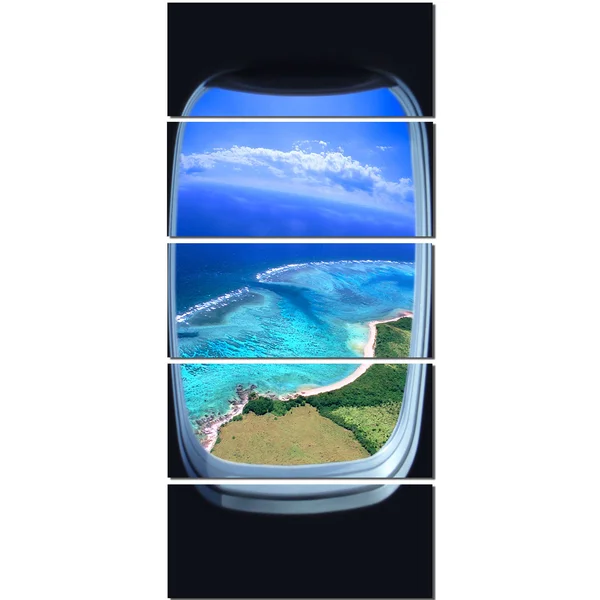Designart Ocean View from Window Seascape Photo Canvas Art Print, 20x22 x 40
