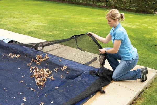 Swimline 20 x 40 ft. Rectangle in Ground Swimming Pool Leaf Net Cover