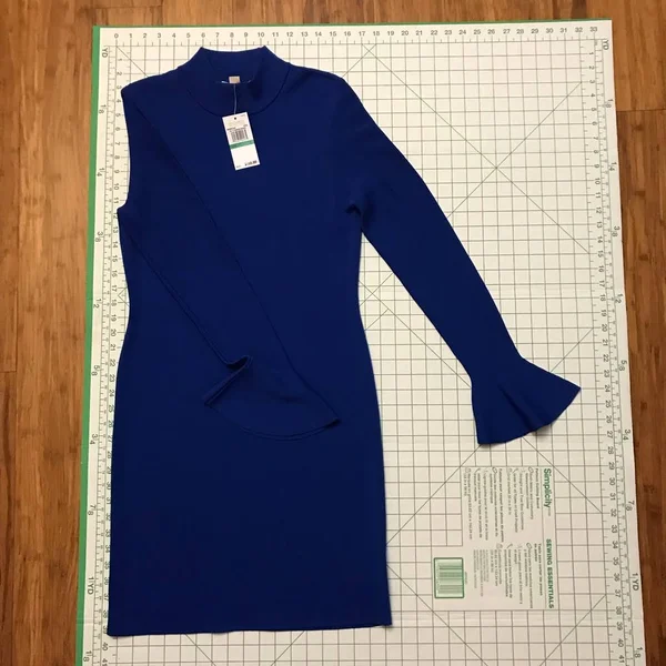 Michael Michael Kors - Bell-Sleeve Dress, Blue, L