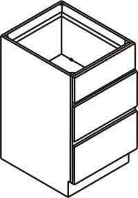 15 inch Wide Drawer Base Cabinet Three (3) Drawers Snow White Inset Shaker
