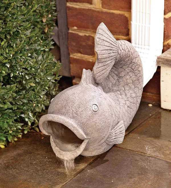 Wind & Weather Friendly Fish Decorative Garden Downspout