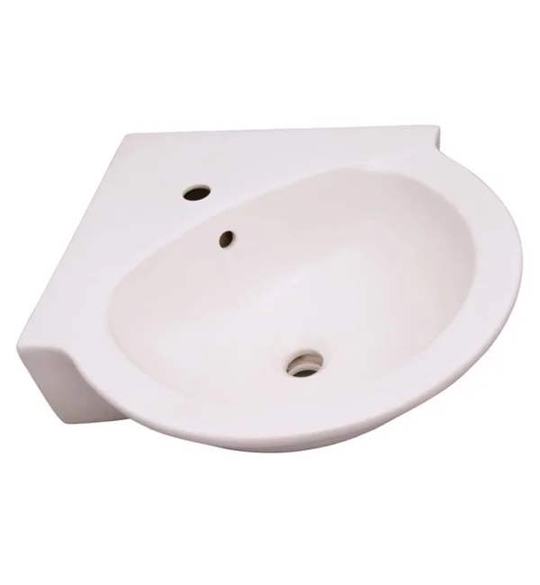Barclay 3-228WH Evolution Corner Pedestal Lavatory 8x22 WS White