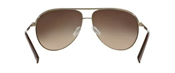 Armani Exchange Metal Unisex Aviator Sunglasses - Light Gold/Dark Brown, 61 mm