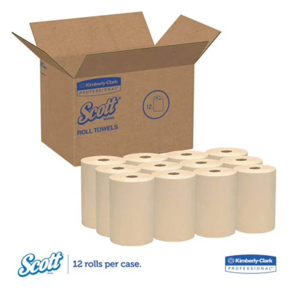 Scott - Paper towel - cardboard - roll - 400 ft - brown (pack of 12) - for P/N: 09736, 09746, 09990