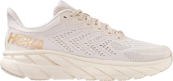 Hoka Women's Clifton 7 Road Running Shoes in Almond Milk/Bronze - Size 5 W