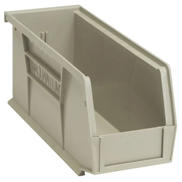 Quantum Storage Systems Ultra-Series 0.8 gal. Stack and Hang Storage Tote in Stone (12-Pack), Grey
