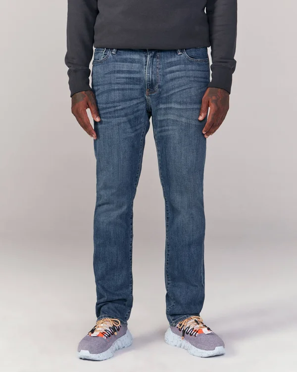Men's Straight Jeans in Medium Wash, Size 29 x 30, Abercrombie & Fitch