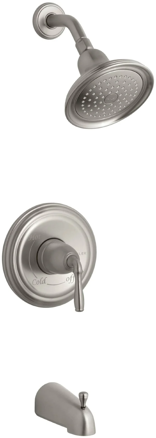 KOHLER K-T395-4-BN Devonshire Rite-Temp Pressure-Balancing Bath and Shower Faucet Trim - Vibrant Brushed Nickel