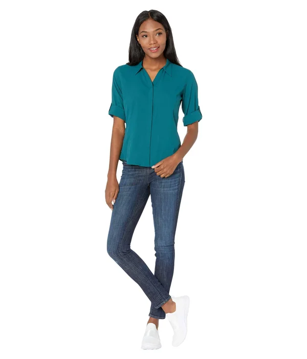 Expedition Chill Stretch 3/4 Sleeve Top Dark Harbor, Xs