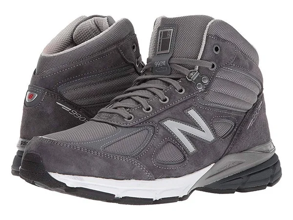 New Balance Men's M990v4 Mid Sneaker Boot, Size: 9.5 D(M) US, Grey/White