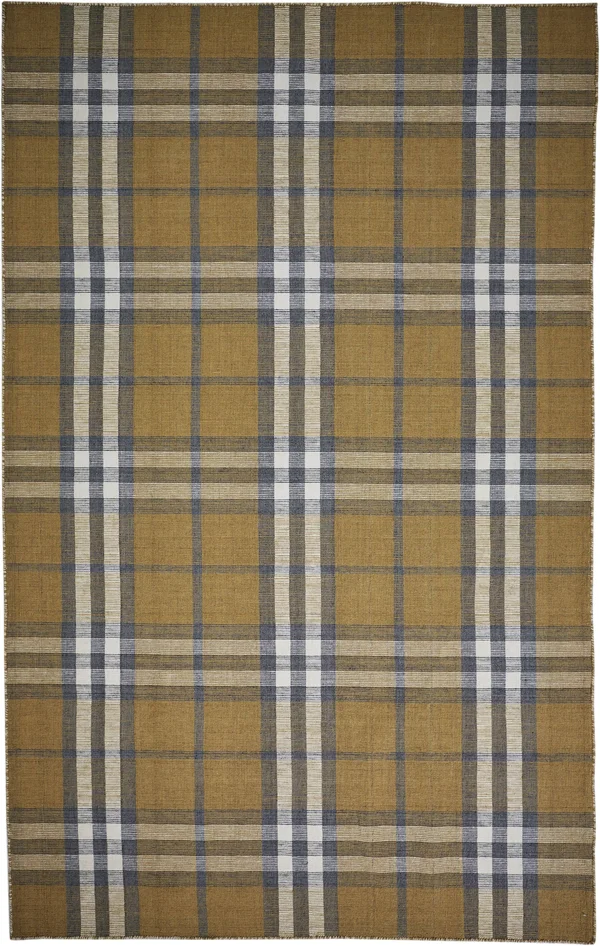 Jens Gold Hand Woven Area Rug 5' x 8', 100% Polyester, Gold