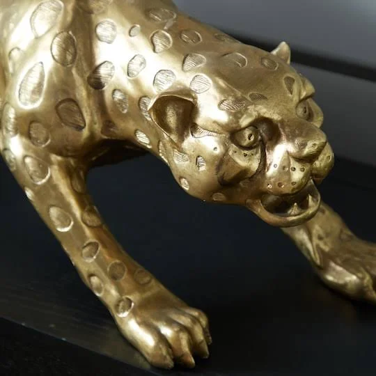 11x22 Gold Polystone Glam Leopard Sculpture by Ivory and Iris - Michaels