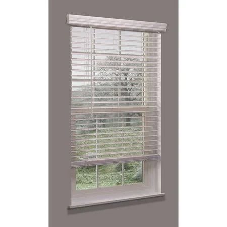 Linen Avenue F5Wt2200B56Im Cordless Faux Wood Blind - white, 22x22w x 52 to