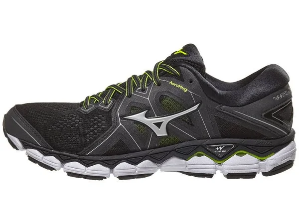 Mizuno Wave Sky 2 Men's Running Shoes, Black/Yellow, Size: 7.5