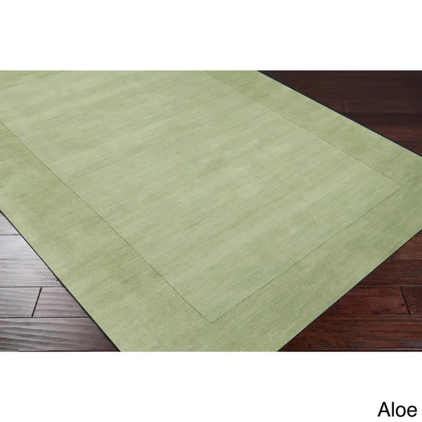 Hand-Loomed Risor Solid Bordered Wool Area Rug - 7&6 x 9&6 Red