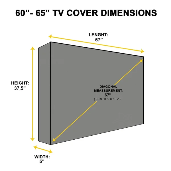 Khomo Gear Outdoor TV Cover 40x22 - 42x22 inch Black with Clear Front Universal Weatherproof Protector