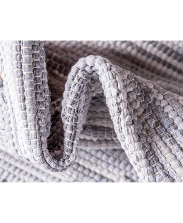 Unique Loom Striped Chindi Cotton Rug - Gray (9& 0 x 12& 0)