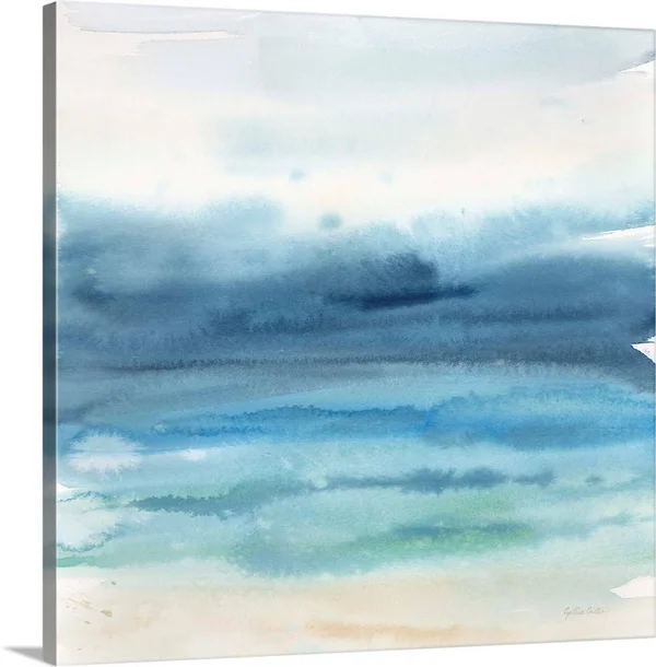 Indigo Seascape I, Canvas Wall Art, 30x30, Great Big Canvas