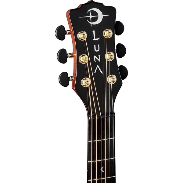 Luna Vista Deer Tropical Wood Acoustic-Electric Guitar with Case - Natural