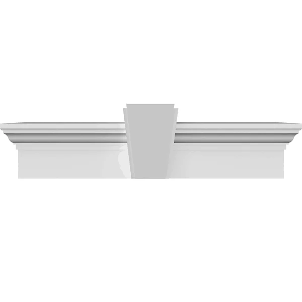 Ekena Millwork CRH06X156KA 156x22 Bottom Width x 159 1/2x22 Top Width x 6x22H x 1x22P Traditional Crosshead w/ Deco Keystone