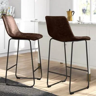 Burkart 30x22 Bar Stool Mercury Row Upholstery: Brown