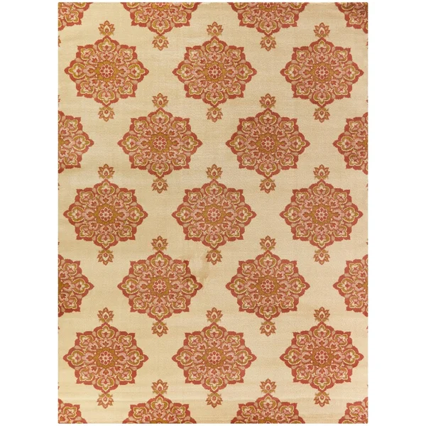 BALTA Sauer Burnt Orange 5 ft. x 7 ft. Floral Medallion Area Rug