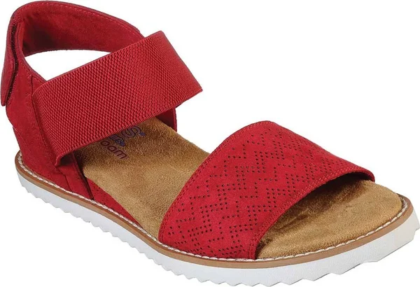Women's Skechers Bobs Desert Kiss Quarter Strap Sandal, Size: 7, Red