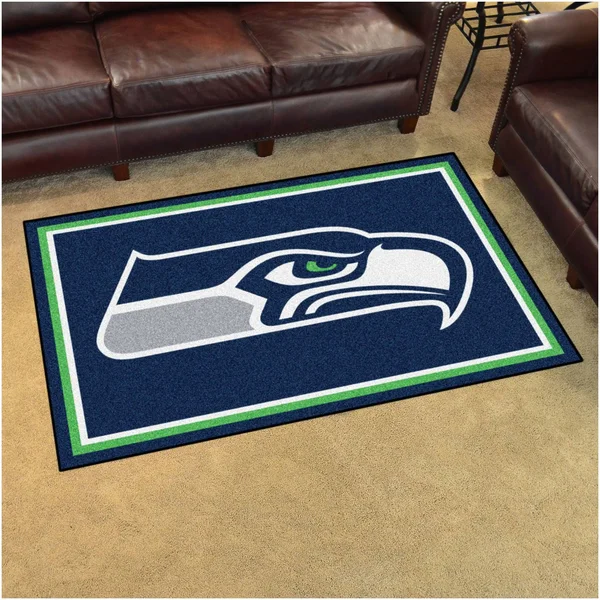 Fanmats Seattle Seahawks Floor Rug - Blue/White/Grey, 4& x 6&