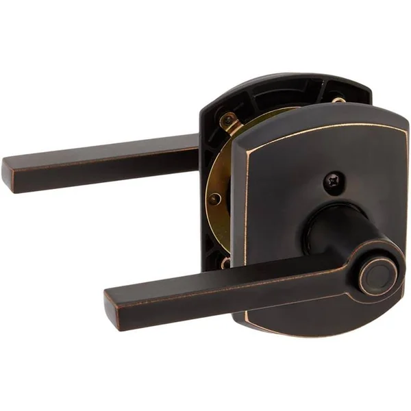 Schlage F40 Latitude with Greenwich Rose Privacy Lock Aged Bronze Finish