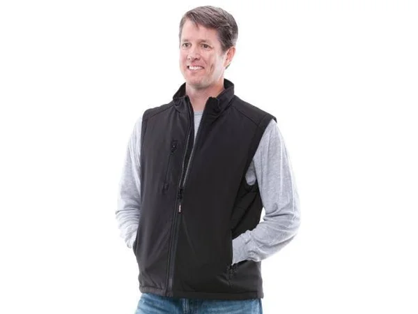 Refrigiwear Men's Warm Insulated Softshell Vest with Micro-Fleece Lining (Black - Medium)