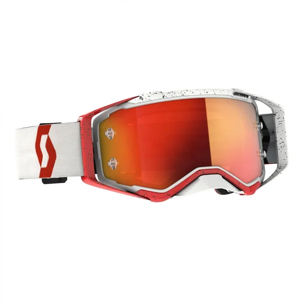 Scott Prospect White/Red Motocross Goggles - White-Red