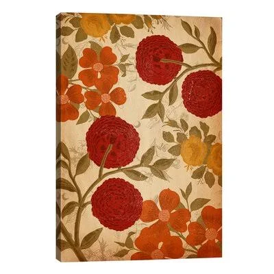 &Tapestry of Fresh Cut Flowers& by 5by5collective Painting Print on Wrapped Canvas Three Posts Size: 40x22 H x 26x22 W x 0.75x22