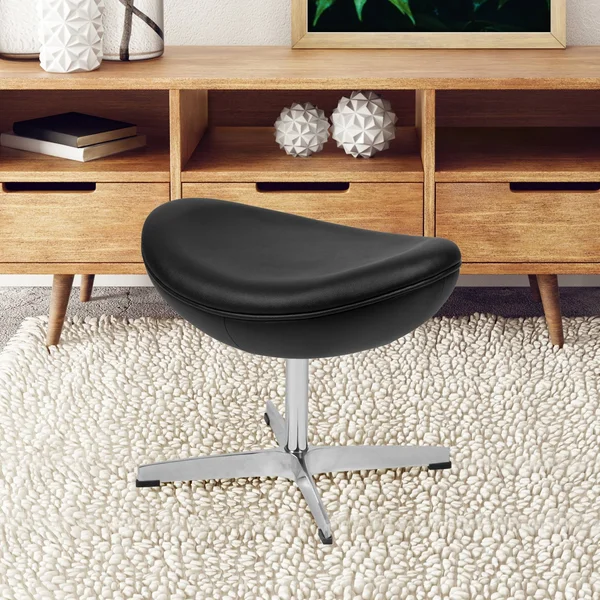 Flash Furniture Black LeatherSoft Saddle Wing Ottoman