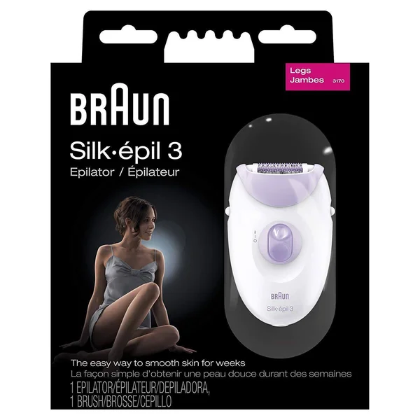 Braun Silk-閜il 3 Women's Epilator, Electric Hair Removal, White/Purple