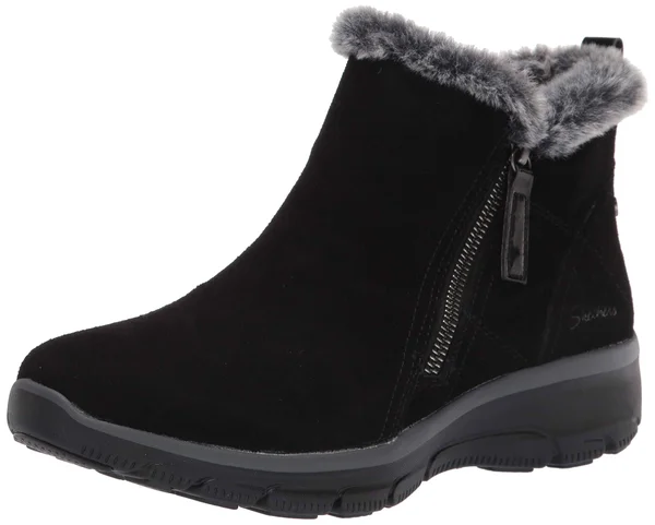 Skechers Easy Going - High Zip Women's Shoes Black : 5.5 B - Medium