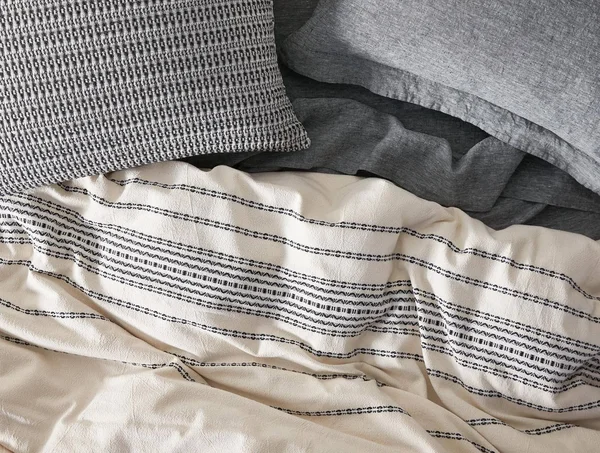 Coyuchi Rippled Stripe Organic Sham, Ivory with Black, Standard