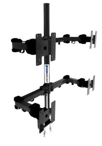 MonMount Quad LCD Stand Desk Clamp Holds Upto 4 27x22 LCD Monitors, Blue (LCD-2020BL)