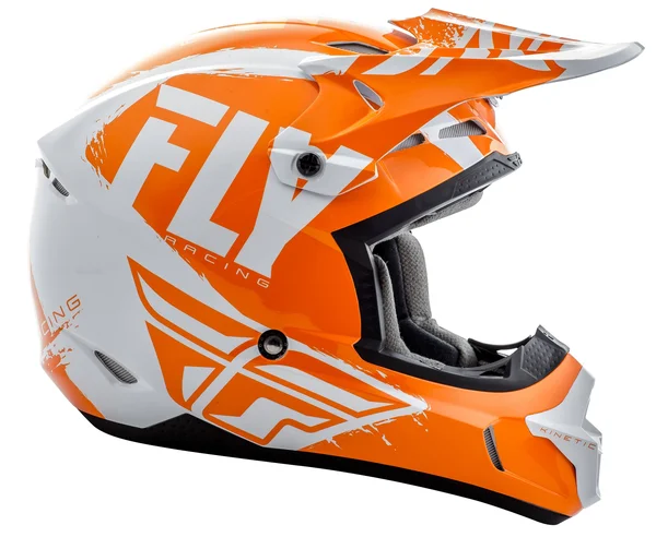 Fly Racing Kinetic Burnish Helmet Large Orange/White/Grey