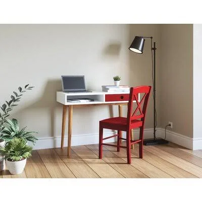 Ropp EZ-Style Desk and Chair Set Ebern Designs Color: Red