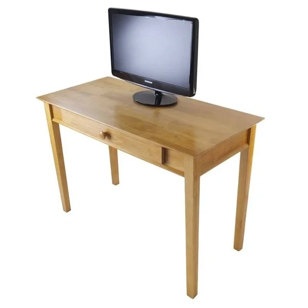 Scranton & Co Solid Wood Computer Desk in Honey Pine