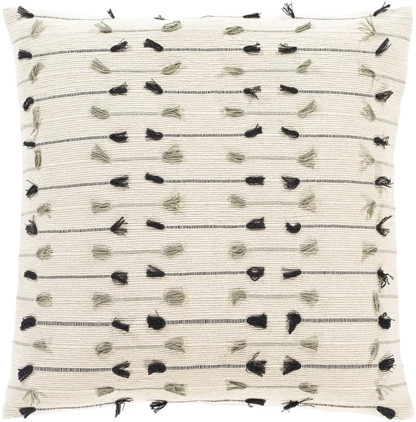 Bohemian 22x22 x 22x22 Beige Woven Textural Throw Pillow