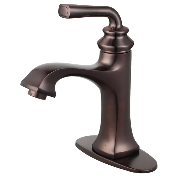 Kingston Brass LS4425RXL Restoration Single-Handle Bathroom Faucet with Push-Up Drain and Deck Plate - Oil Rubbed Bronze