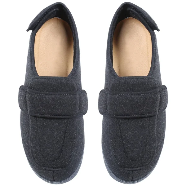 Foamtreads Men's Extra-Depth Wool Slippers for Swollen Feet, Size: 10, Gray