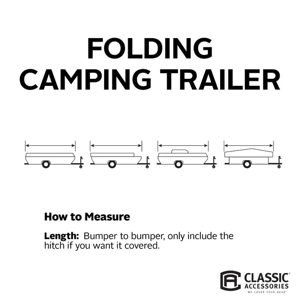 Classic Accessories 74403 Model 3 PolyPro I Folding Camping Trailer Cover, Gray