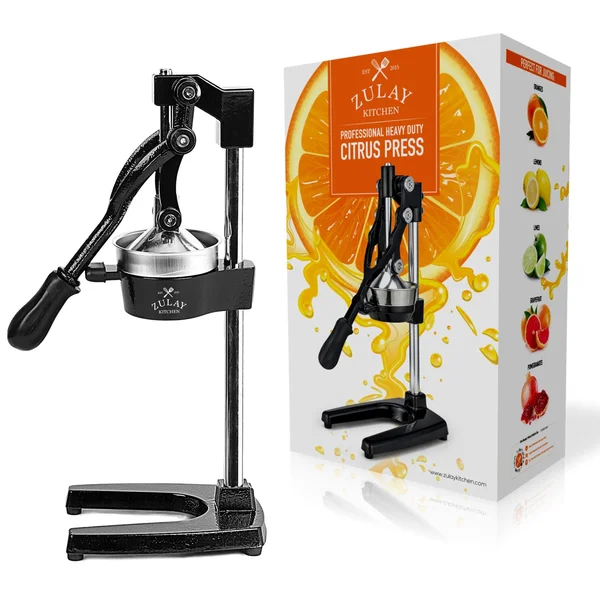Zulay Kitchen Zulay Extra Tall Orange Juicer - Manual Orange Juice Squeezer, Fits Tumblers, Tall Glasses and Cups Easily, Lemona