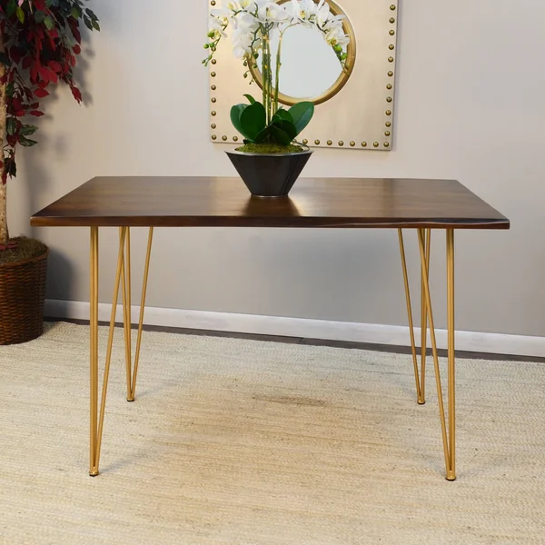 Mila Live Edge Dining Table (Natural, Black)
