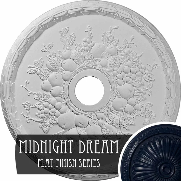 22 5/8x22OD x 3 5/8x22ID x 5/8x22P Grape Ceiling Medallion (Fits Canopies Up to 3 5/8x22) - Hand-Painted Midnight Dream