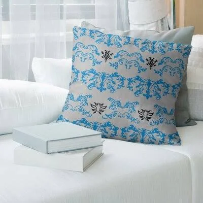 Carolina Football Baroque Square Pillow Cover East Urban Home Color: Gray/Blue/Black - Size: 18x22 x 18