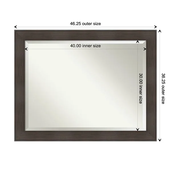 44x22 x 34x22 William Narrow Framed Bathroom Vanity Wall Mirror Bronze - Amanti Art