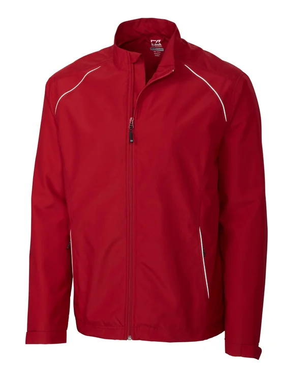 Cutter & Buck Men's Cardinal Red WeatherTec Beacon Full Zip Jacket